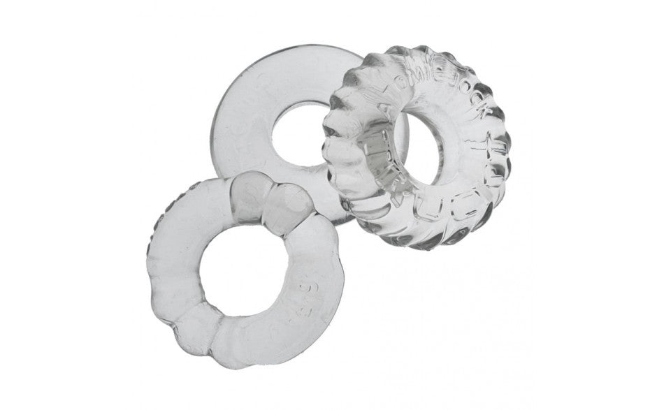 Bonemaker 3 Pc Cockring Set Clear-Adult Toys - Cock Rings-Oxballs-Danish Blue Adult Centres