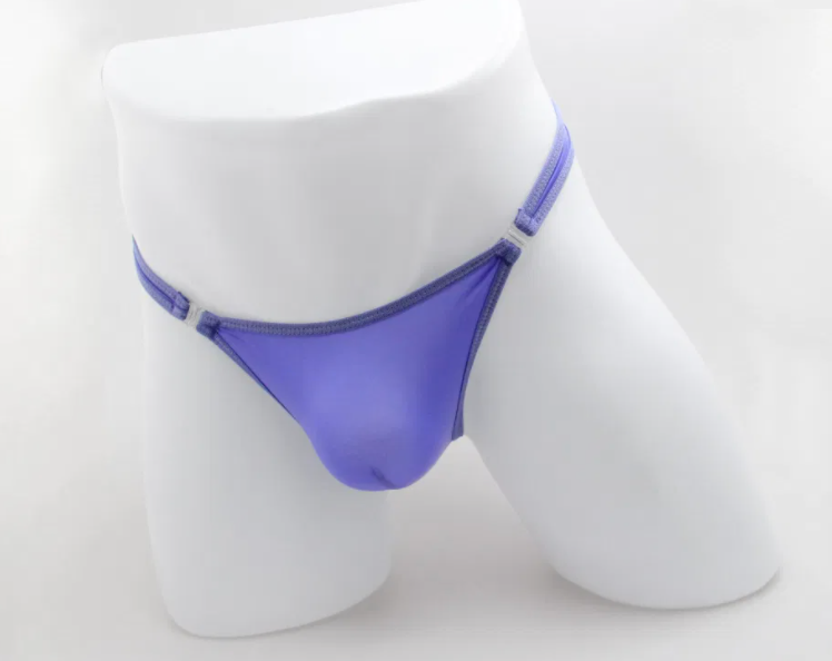 Love In Leather - Mens Lycra G-String with Quick Release Clips Purple - Medium-Clothing - Underwear & Panties - Mens Room in Front-Love In Leather-Danish Blue Adult Centres