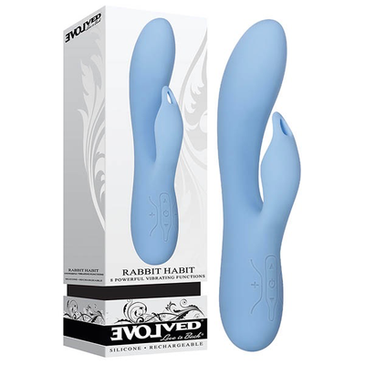 Evolved Rabbit Habbit Vibrator (Blue)-Adult Toys - Vibrators - Rabbits-Evolved-Danish Blue Adult Centres