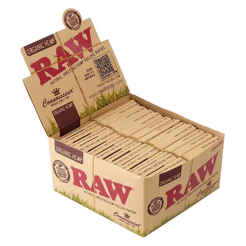 RAW Organic Hemp Rolling Papers Connoisseur King Size Slim + Filter Tips-Lifestyle - Smoking Accessories-RAW-Danish Blue Adult Centres