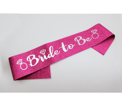 Girls 'Bride to Be' Party Sash - Pink Glitter-Novelty-Lei Yu-Danish Blue Adult Centres