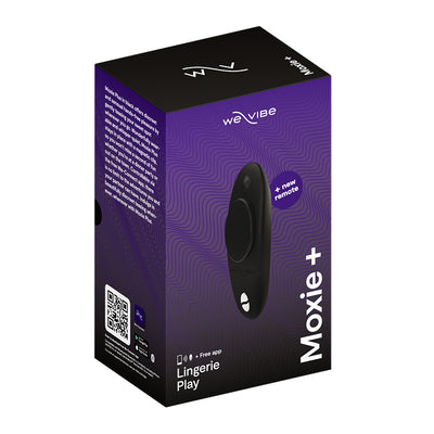 We-Vibe Moxie+ Panty Vibrator w/ Magnetic Clip & App Control Black-Adult Toys - Vibrators - Remote Controllable-We-Vibe-Danish Blue Adult Centres