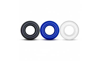 Stay Hard Donut Rings-Assorted 3 Pack-Adult Toys - Cock Rings-Blush-Danish Blue Adult Centres