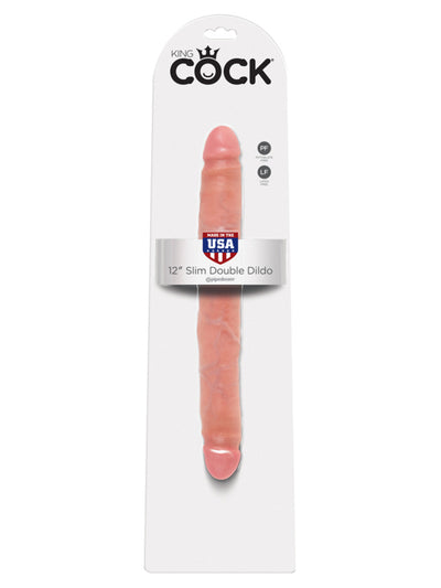 King Cock 12' Slim Double Dildo (Flesh)-Unclassified-King Cock-Danish Blue Adult Centres