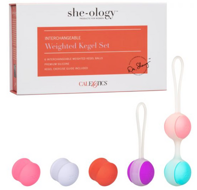 CalExotics She-ology Interchangeable Weighted Kegel Set-Adult Toys - Kegel Balls & Dilators-CalExotics-Danish Blue Adult Centres