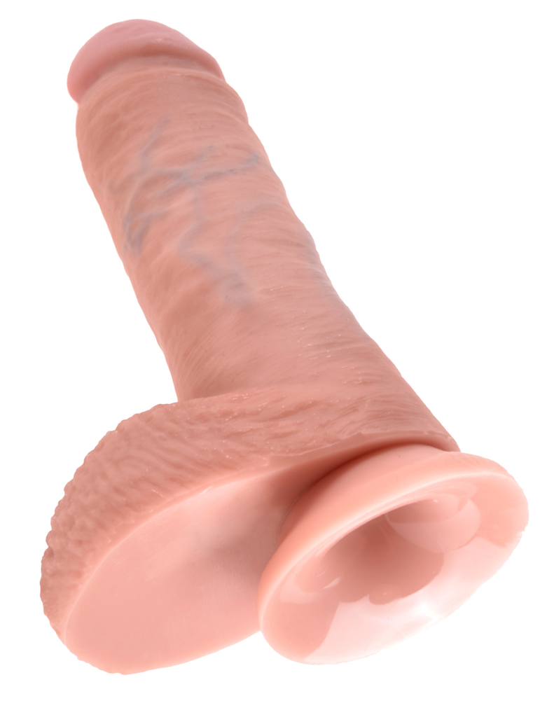 King Cock Realistic Dildo with balls 8inch Flesh-Adult Toys - Dildos - Realistic-King Cock-Danish Blue Adult Centres