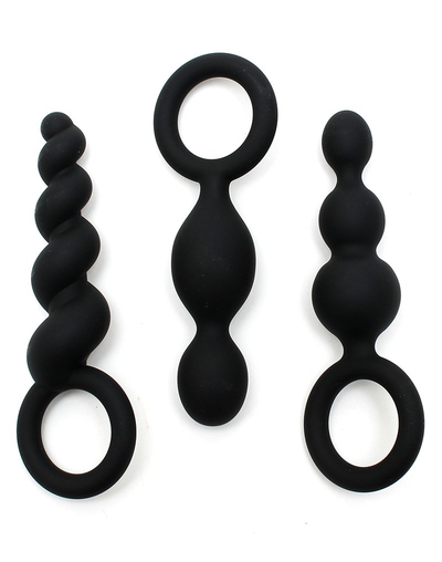 Satisfyer Plugs - Set of 3 (Black)-Adult Toys - Anal - Plugs-Satisfyer-Danish Blue Adult Centres