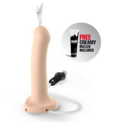 Squirting dildo with refillable syringe system