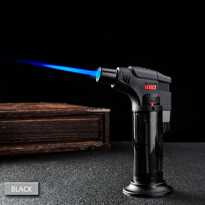 Trio Transparent Blow Torch Jet Lighter w/Base (Assorted)-Lifestyle - Lighters - Jet Lighters-Trio-Danish Blue Adult Centres