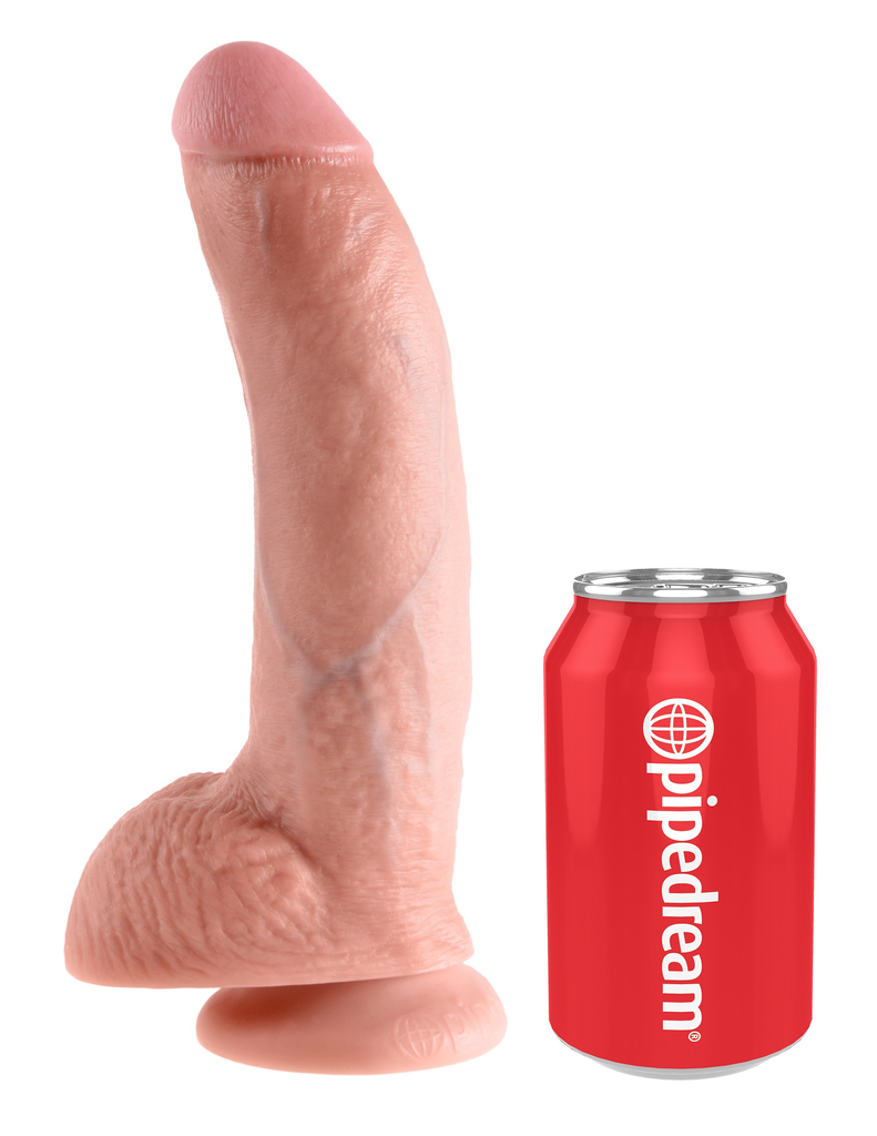 King Cock Realistic Dildo with balls 9inch Flesh