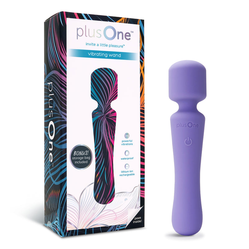 Plus One Vibrating Wand with Storage Bag-Adult Toys - Vibrators - Wands-Plus One-Danish Blue Adult Centres