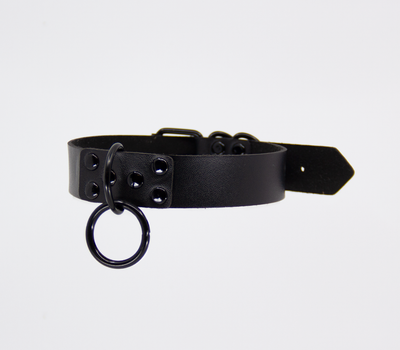 Love In Leather - Faux Leather Black Detail Choker-Bondage & Fetish - Cuffs & Restraints-Love In Leather-Danish Blue Adult Centres