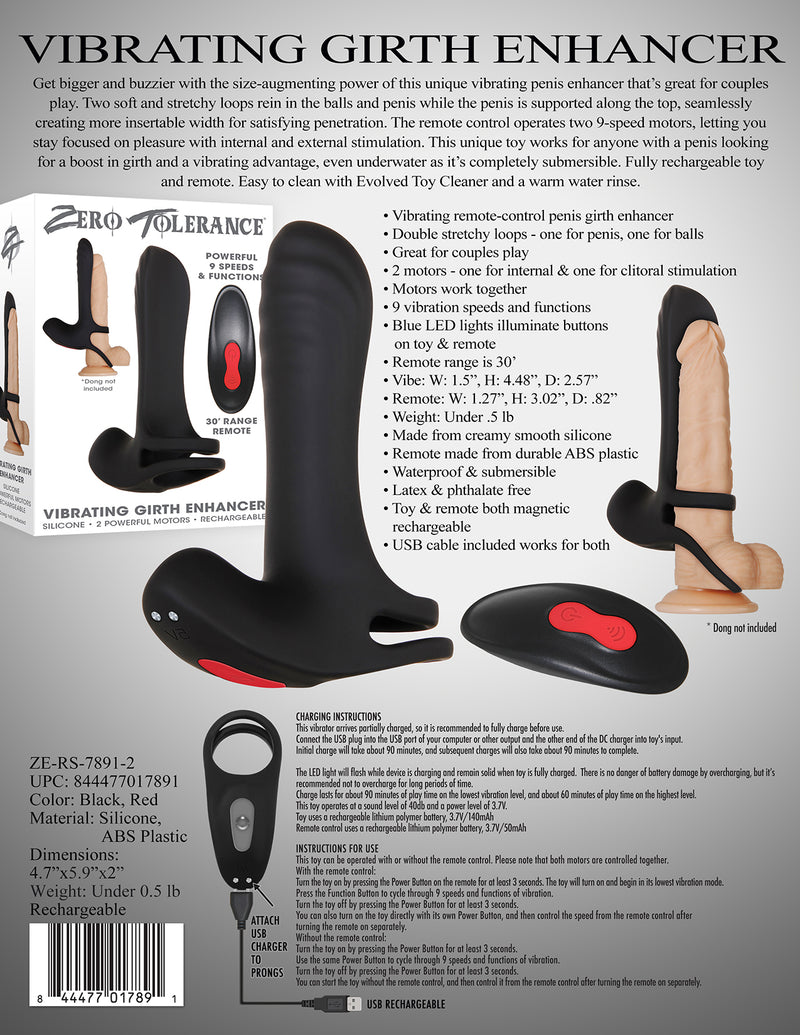 Zero Tolerance Vibrating Girth Enhancer-Adult Toys - Cock Rings - Vibrating-Zero Tolerance-Danish Blue Adult Centres