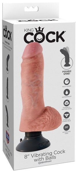 King Cock Vibrating Cock-Adult Toys - Vibrators - G-Spot-King Cock-Danish Blue Adult Centres