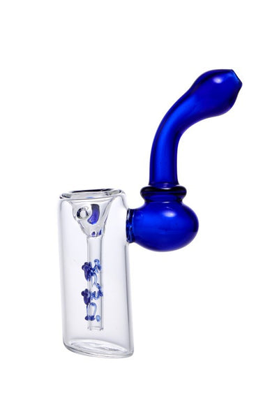 Glass Tobacco Pipe/ Herb Bubbler Frog 17cm (Blue/Clear)-Lifestyle - Oil Pourers-Agung-Danish Blue Adult Centres