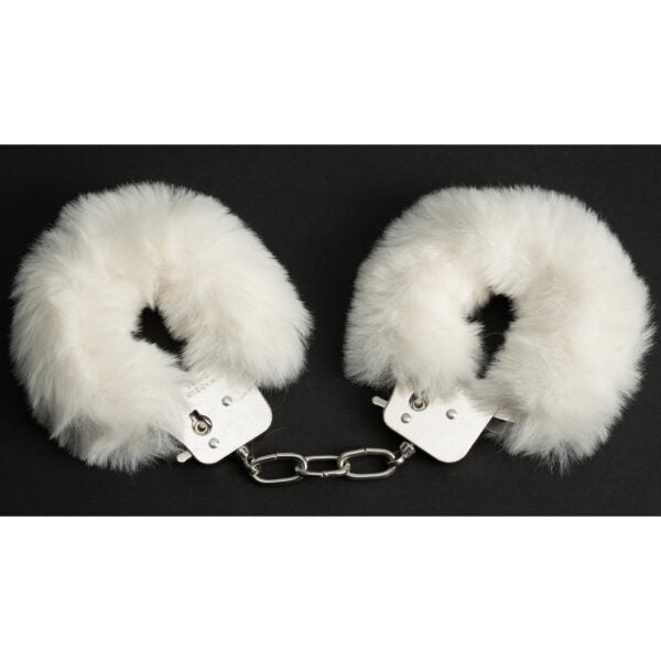 Poison Rose Fluffy Handcuffs - White-Bondage & Fetish - Cuffs & Restraints-Poison Rose-Danish Blue Adult Centres