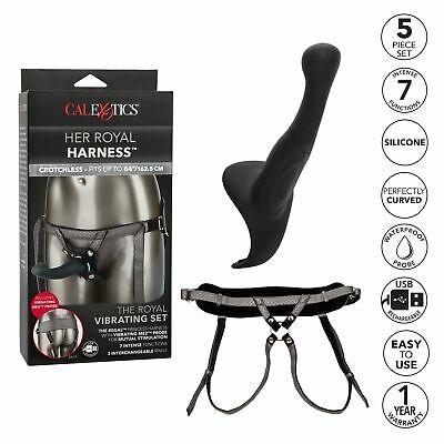 Calexotics Her Royal Harness - The Royal Vibrating Set-Adult Toys - Strap On - Harness-CalExotics-Danish Blue Adult Centres