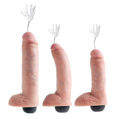 King Cock 9 Inch Squirting Cock w/ Balls (Flesh)-Adult Toys - Dildos - Squirting-King Cock-Danish Blue Adult Centres