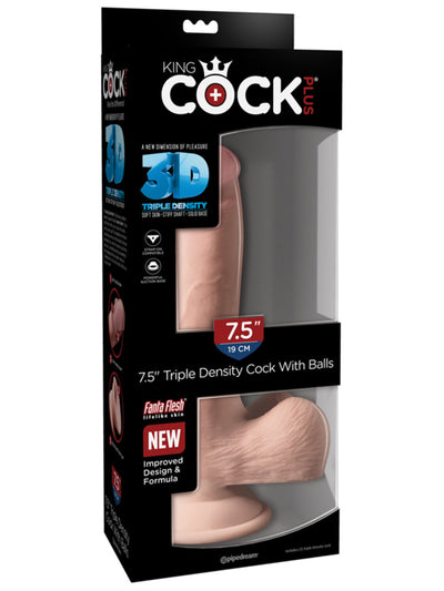 King Cock Plus 3D Realistic Dildo - Triple Density - Flesh Colour-Adult Toys - Dildos - Realistic-King Cock-Danish Blue Adult Centres