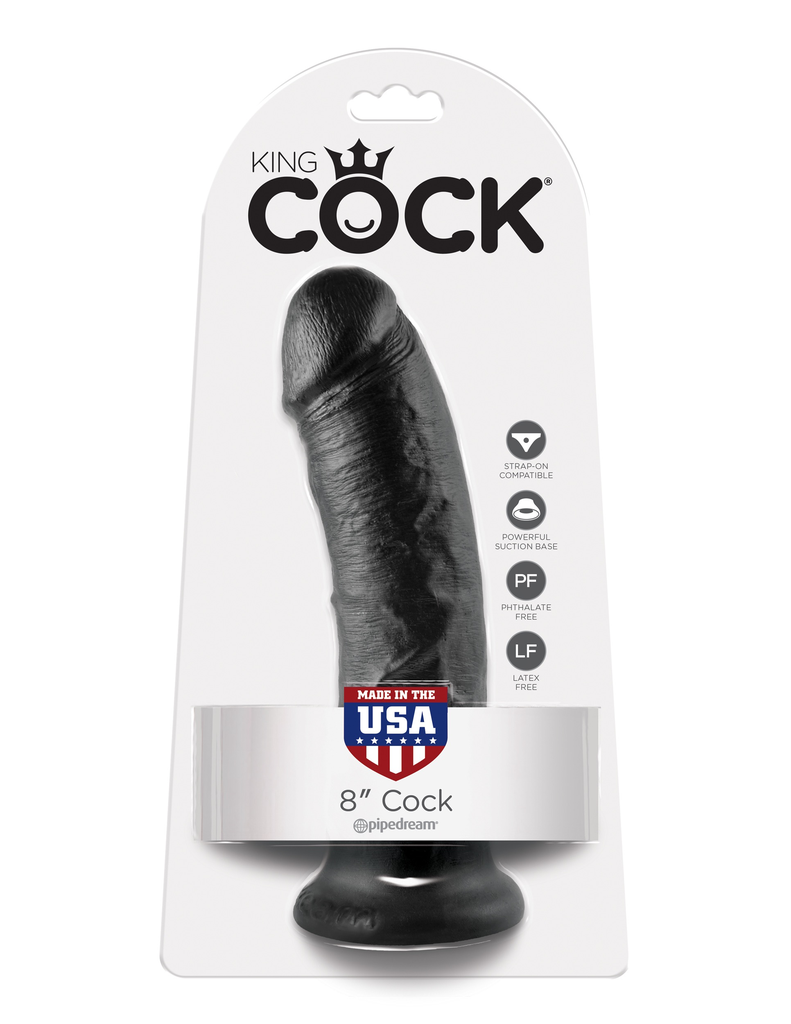 King Cock Realistic Dildo without balls 8 inch Black-Adult Toys - Dildos - Realistic-King Cock-Danish Blue Adult Centres