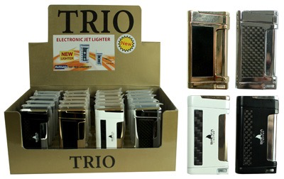 Trio Premium Refillable Electronic Jet Lighter 6.5cm (Assorted)-Unclassified-Trio-Danish Blue Adult Centres