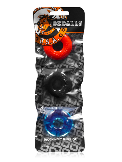 Oxballs Ringer 'Do-Nut-1' Cock Ring (3 Pack)-Adult Toys - Cock Rings - Metalsteel-Oxballs-Danish Blue Adult Centres