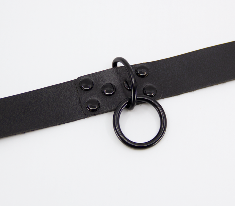 Love In Leather - Faux Leather Black Detail Choker-Bondage & Fetish - Cuffs & Restraints-Love In Leather-Danish Blue Adult Centres