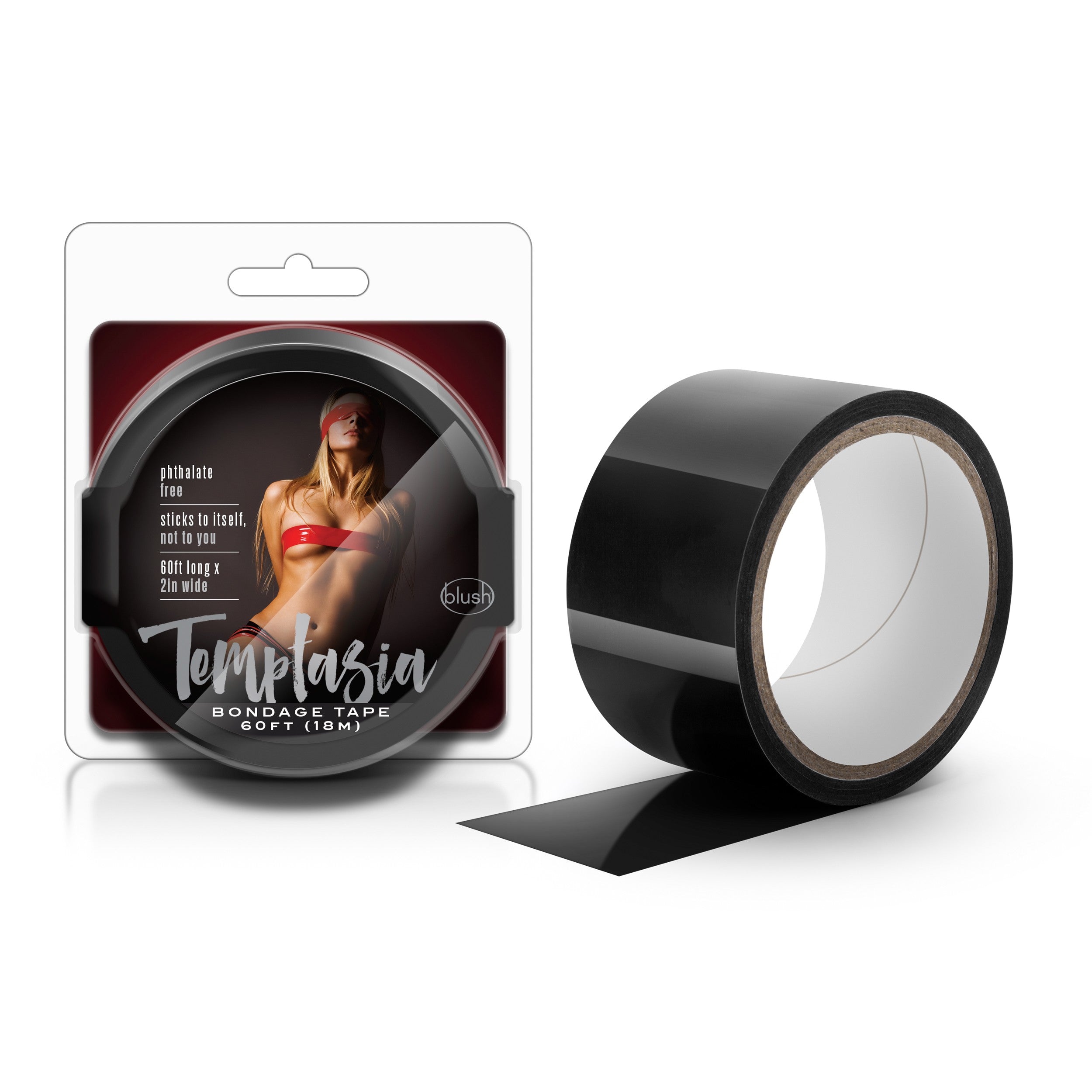 Blush Temptasia Bondage Tape (Black)-Bondage & Fetish - Cuffs & Restraints-Blush-Danish Blue Adult Centres