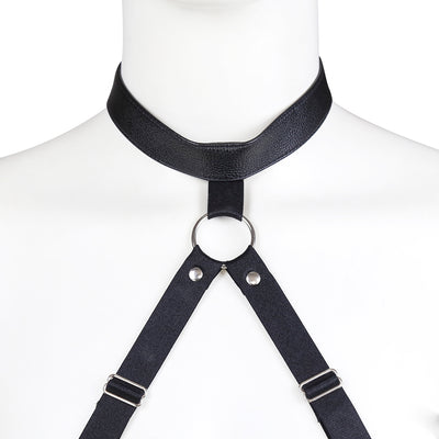 Men's Wetlook G-String Harness - Black o/s