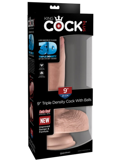 King Cock Plus 3D Realistic Dildo - Triple Density - Flesh Colour-Adult Toys - Dildos - Realistic-King Cock-Danish Blue Adult Centres