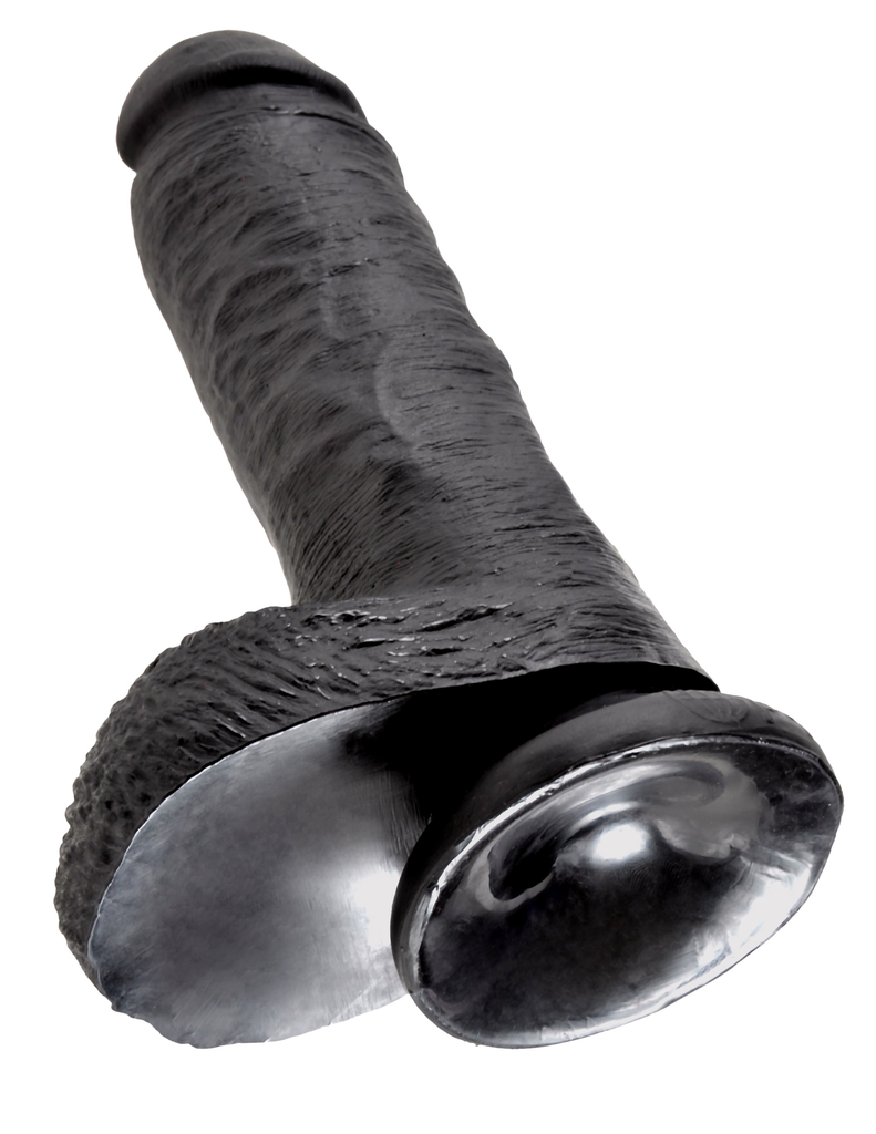 King Cock Realistic Dildo with balls 8inch Black-Adult Toys - Dildos - Realistic-King Cock-Danish Blue Adult Centres