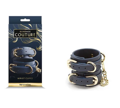Bondage Couture Wrist Cuffs-Bondage & Fetish - Cuffs & Restraints-NS Novelties-Danish Blue Adult Centres