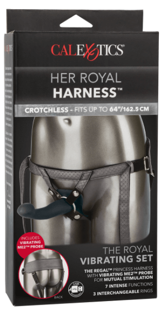 Calexotics Her Royal Harness - The Royal Vibrating Set-Adult Toys - Strap On - Harness-CalExotics-Danish Blue Adult Centres
