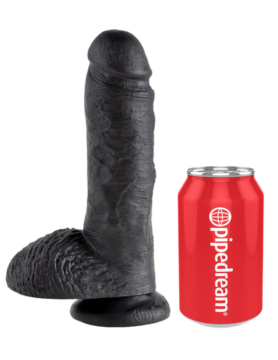 King Cock Realistic Dildo with balls 8inch Black-Adult Toys - Dildos - Realistic-King Cock-Danish Blue Adult Centres