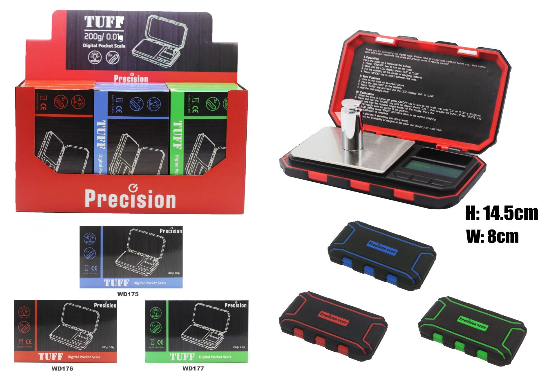 0.01g/200g Precision Tuff Digital Pocket Scales-Lifestyle - Scales - 0.01-Precision-Danish Blue Adult Centres