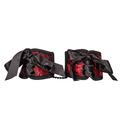 Calexotics Scandal Corset Cuffs - Red-Bondage & Fetish - Cuffs & Restraints-CalExotics-Danish Blue Adult Centres