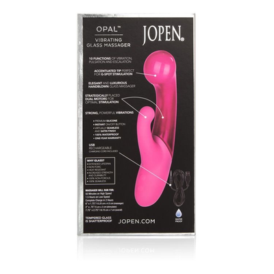Opal Vibrating Glass Massager by Jopen (Pink)