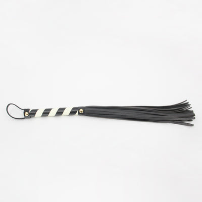Love In Leather - Black & Glow in the Dark flogger.-Bondage & Fetish - Crops & Paddles-Love In Leather-Danish Blue Adult Centres