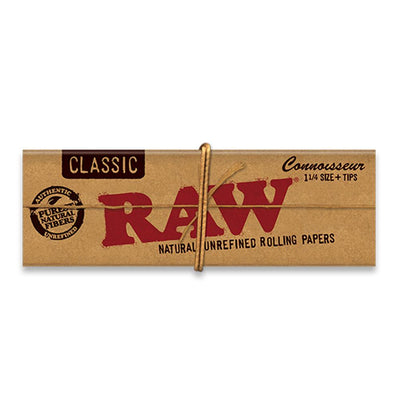 RAW Classic Rolling Papers Connoisseur 1 1/4 + Filter Tips-Lifestyle - Smoking Accessories-RAW-Danish Blue Adult Centres