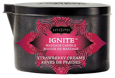 Kama Sutra Ignite Massage Candle Strawberry Dreams-Lubricants & Essentials - Massage Oils & Lotions-Kama Sutra-Danish Blue Adult Centres