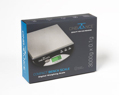 CBS-3000 - 3000G X 0.1G On-Balance Digital Bench Scale (Black)-Lifestyle - Scales - 0.1-On Balance-Danish Blue Adult Centres