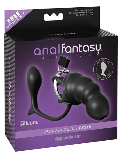 Pipedream Anal Fantasy Elite Collection Ass-Gasm Cock Blocker (Black)-Adult Toys - Bondage & Fetish - Cages-Pipedream-Danish Blue Adult Centres