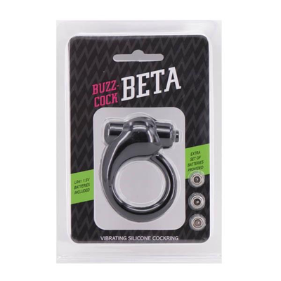 Buzz-Cock Beta Vibrating Silicone Cock Ring (Black)-Unclassified-Seven Creations-Danish Blue Adult Centres