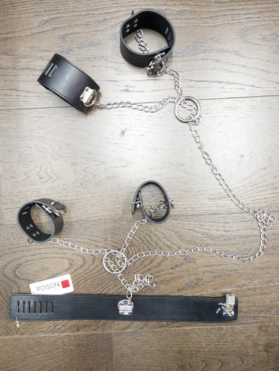 Poison Rose - 5 Piece Bondage Set-Bondage & Fetish - Cuffs & Restraints-Poison Rose-Danish Blue Adult Centres