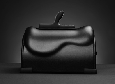 Black premium saddle sex machine with LED remote