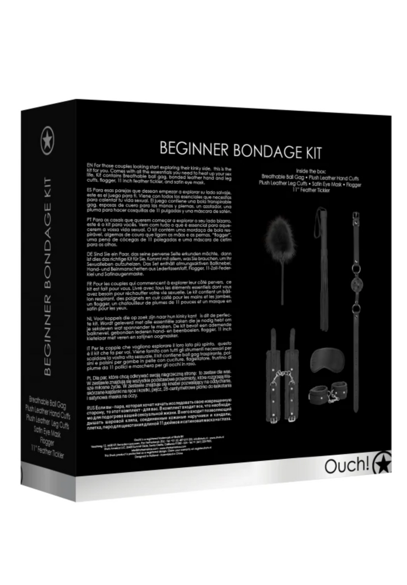 Ouch! Beginner Bondage Kit- Black-Bondage & Fetish - Kits-Ouch-Danish Blue Adult Centres