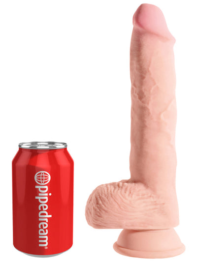 King Cock Plus Realistic Dildo - Triple Density with Balls - Fat Cock - 10 inch
