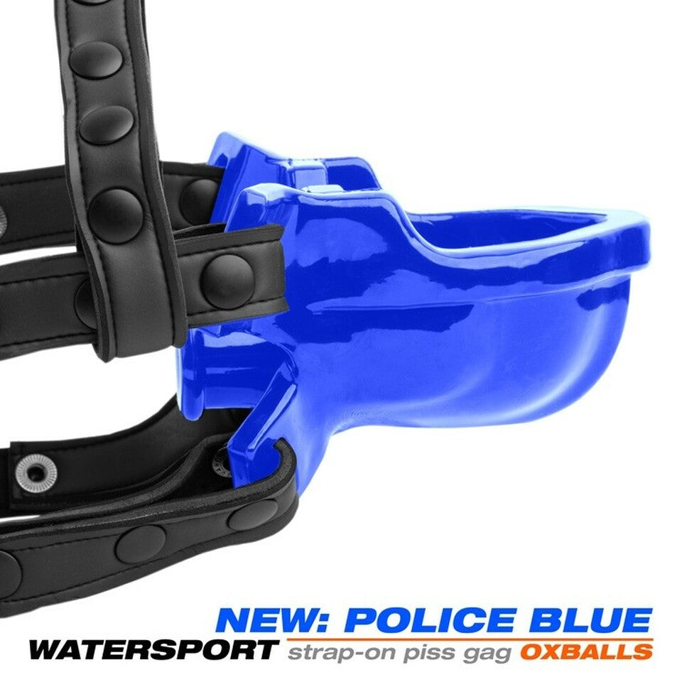Oxballs - Watersport Strap on Gag Blue-Bondage & Fetish - Gags-Oxballs-Danish Blue Adult Centres
