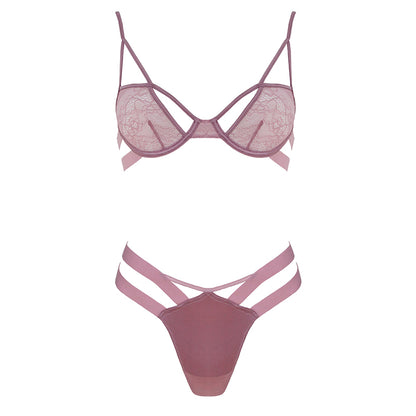 Muse - Two Piece Lingerie Set - Pink-Unclassified-Muse-Danish Blue Adult Centres