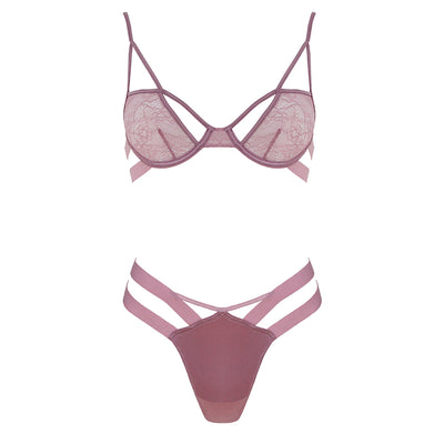 Muse - Two Piece Lingerie Set - Pink-Unclassified-Muse-Danish Blue Adult Centres